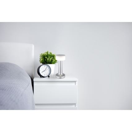 Globo - Lampada da tavolo LED dimmerabile con touch LED/1W/3,7V 2700K/4000K/6500K 800 mAh USB cromo opaco