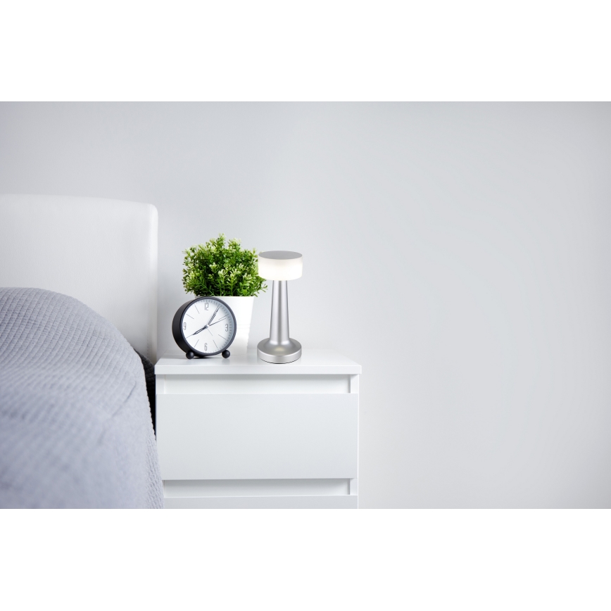 Globo - Lampada da tavolo LED dimmerabile con touch LED/1W/3,7V 2700K/4000K/6500K 800 mAh USB cromo opaco