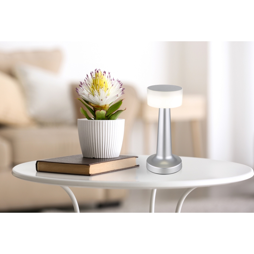 Globo - Lampada da tavolo LED dimmerabile con touch LED/1W/3,7V 2700K/4000K/6500K 800 mAh USB cromo opaco