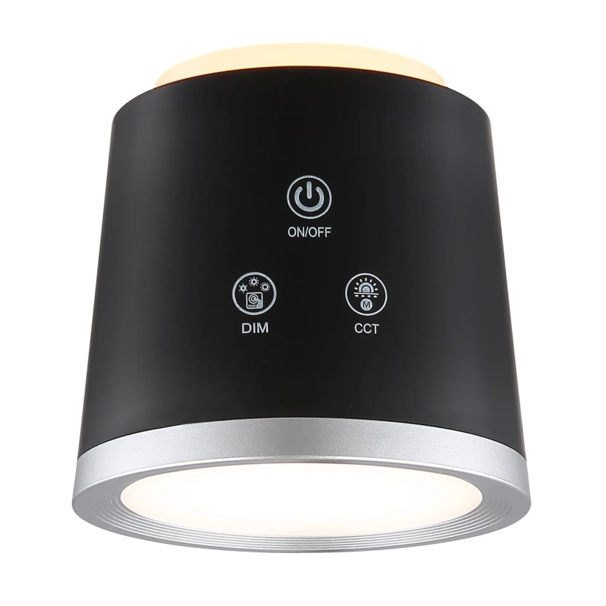 Globo - Lampada da tavolo touch dimmerabile 4 in 1 LED/6W/3,7V 3000K/4000K/6500K 1500 mAh USB nera