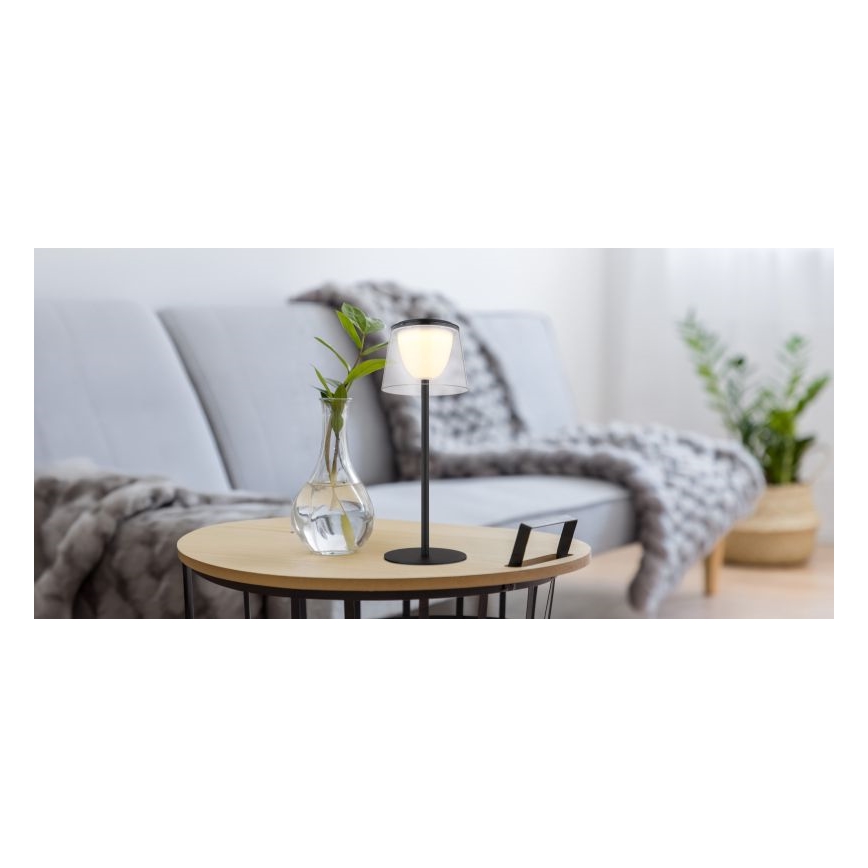 Globo - LED Lampada da tavolo da esterno touch dimmerabile LED/1,8W/5V IP44 1800 mAh nero/chiaro