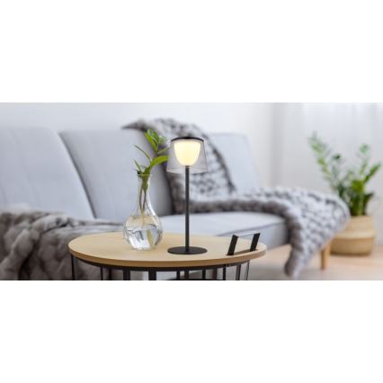 Globo - LED Lampada da tavolo da esterno touch dimmerabile LED/1,8W/5V IP44 1800 mAh nero/smoky