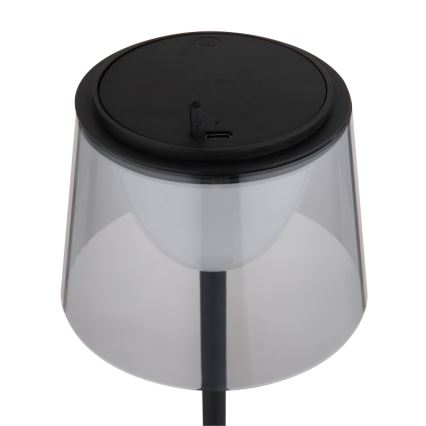 Globo - LED Lampada da tavolo da esterno touch dimmerabile LED/1,8W/5V IP44 1800 mAh nero/smoky