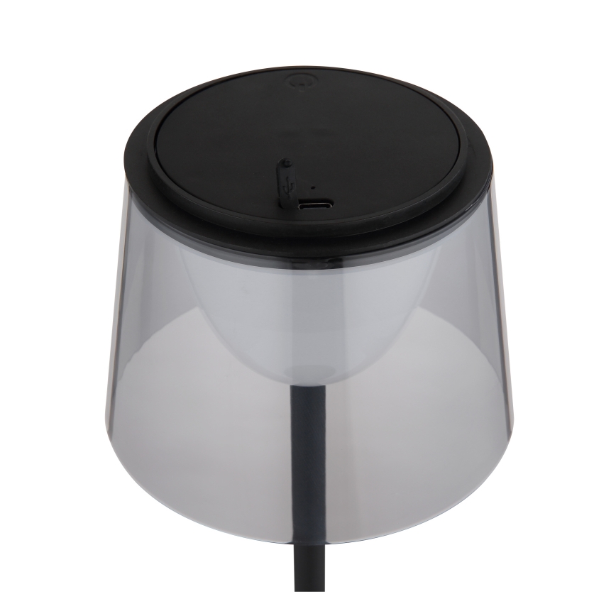 Globo - LED Lampada da tavolo da esterno touch dimmerabile LED/1,8W/5V IP44 1800 mAh nero/smoky