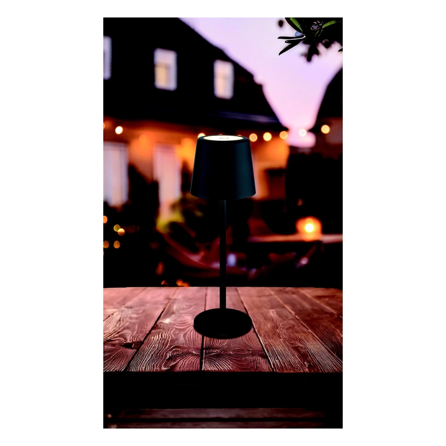 Globo 58482B-LED Lampada da tavolo ricaricabile da esterno dimmerabile VAN. 2W/5V 2200mAh IP44 nero