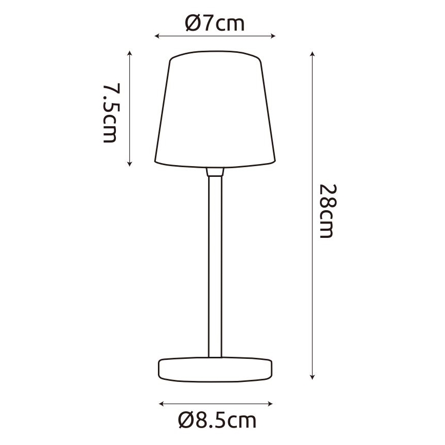 Globo 58482B-LED Lampada da tavolo ricaricabile da esterno dimmerabile VAN. 2W/5V 2200mAh IP44 nero