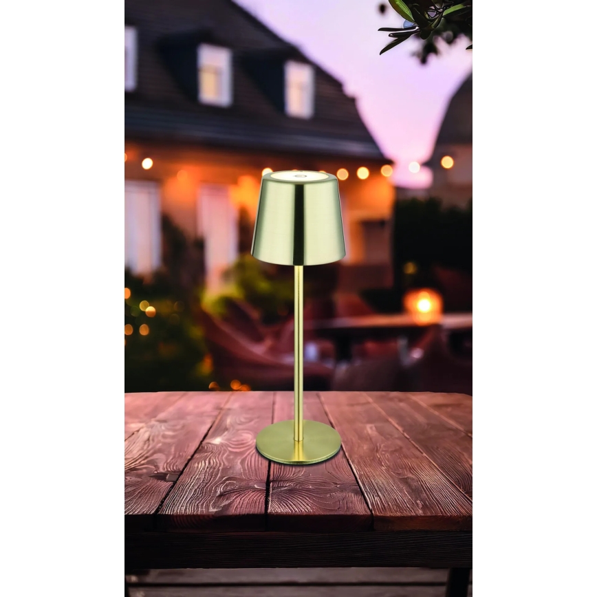Globo - Lampada da tavolo ricaricabile a LED dimmerabile con controllo touch LED/2W/3,7V 3000/4000/6000K 2200 mAh dorata