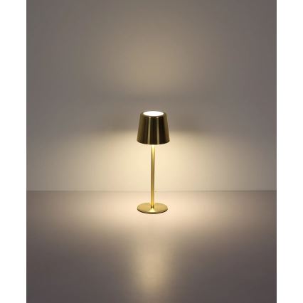 Globo - Lampada da tavolo ricaricabile a LED dimmerabile con controllo touch LED/2W/3,7V 3000/4000/6000K 2200 mAh dorata