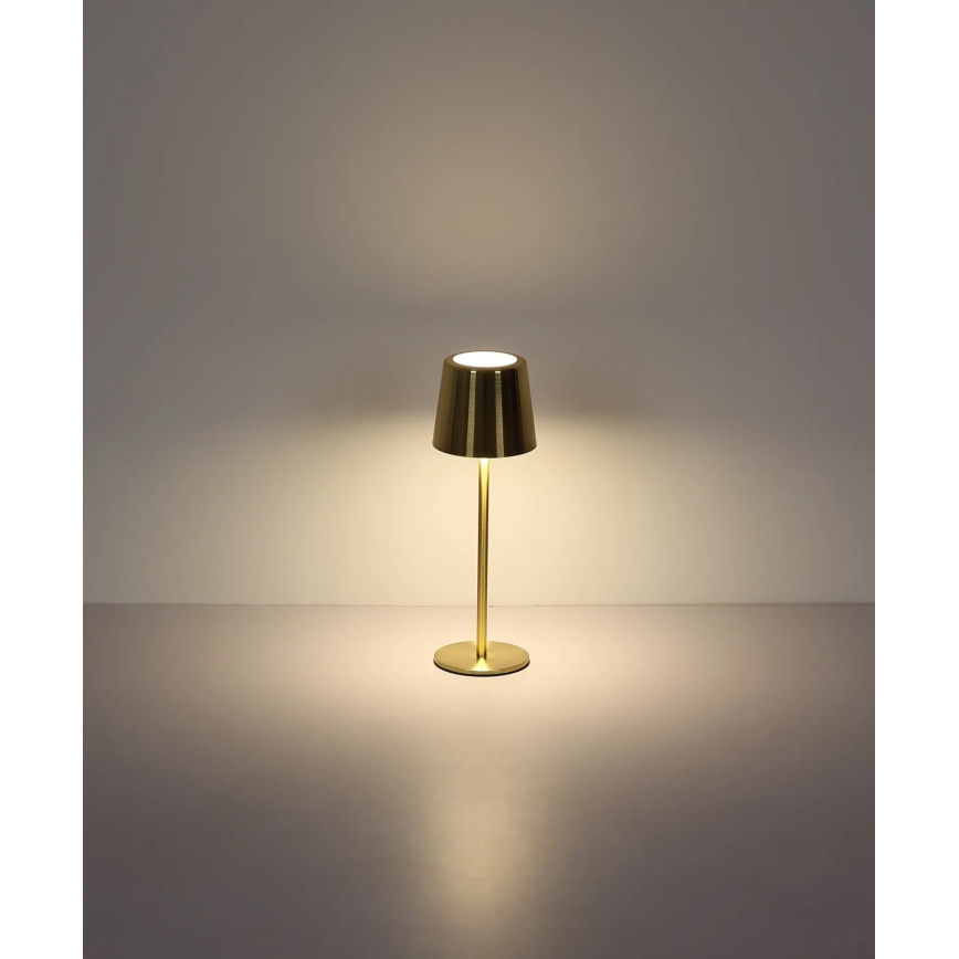 Globo - Lampada da tavolo ricaricabile a LED dimmerabile con controllo touch LED/2W/3,7V 3000/4000/6000K 2200 mAh dorata