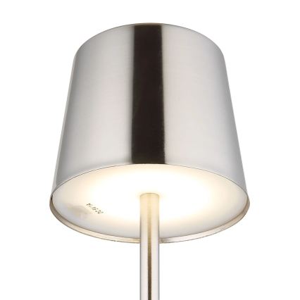 Globo - Lampada da tavolo ricaricabile a LED dimmerabile touch 2W/3,7V 3000/4000/6000K 2200 mAh cromo lucido