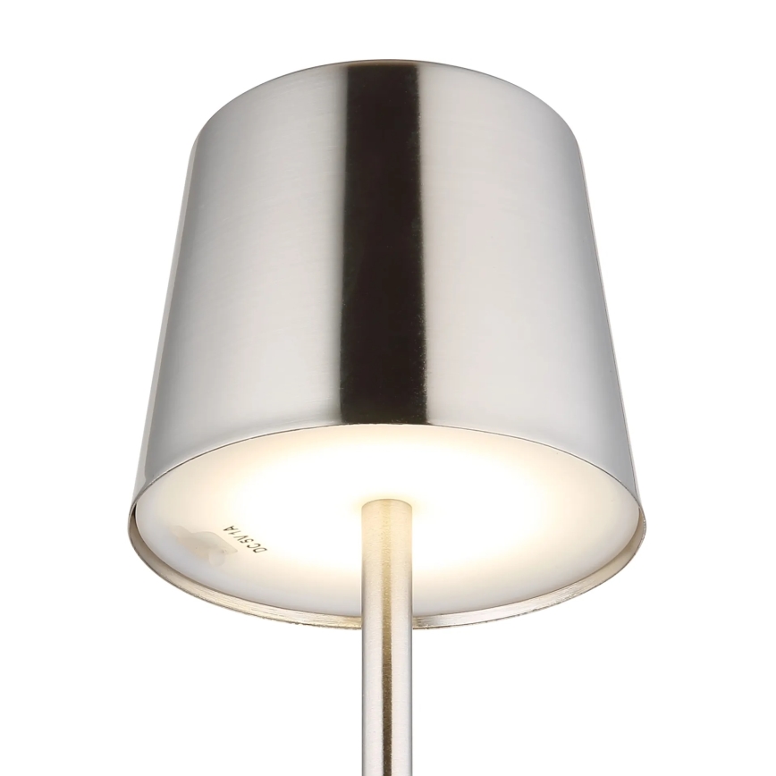 Globo - Lampada da tavolo ricaricabile a LED dimmerabile touch 2W/3,7V 3000/4000/6000K 2200 mAh cromo lucido