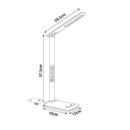 Globo - Lampada da tavolo LED dimmerabile a sfioramento, 5W, 230V, 3000/4500/7000K