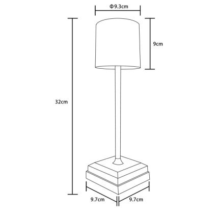Globo - Lampada da tavolo ricaricabile a LED dimmerabile a sfioramento LED/1,5W/5V 2200 mAh nera