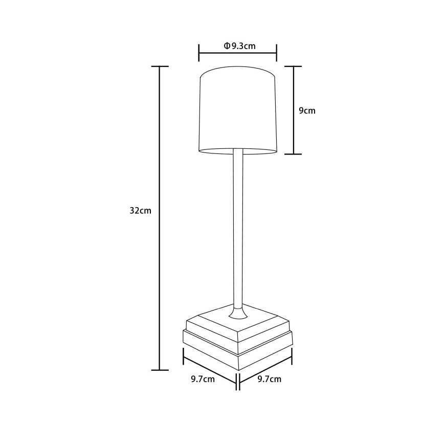 Globo - Lampada da tavolo ricaricabile a LED dimmerabile a sfioramento LED/1,5W/5V 2200 mAh nera