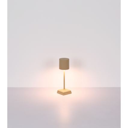 Globo - Lampada da tavolo ricaricabile dimmerabile a sfioramento LED 1,5W/5V, 2200 mAh, beige