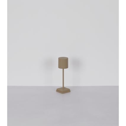 Globo - Lampada da tavolo ricaricabile dimmerabile a sfioramento LED 1,5W/5V, 2200 mAh, beige