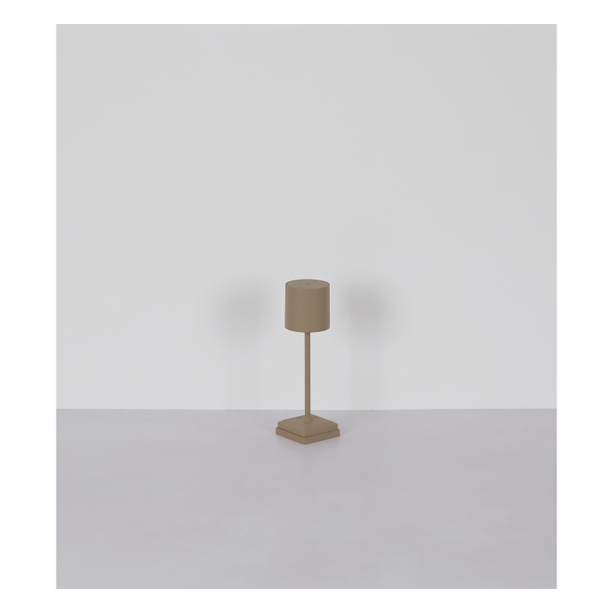 Globo - Lampada da tavolo ricaricabile dimmerabile a sfioramento LED 1,5W/5V, 2200 mAh, beige