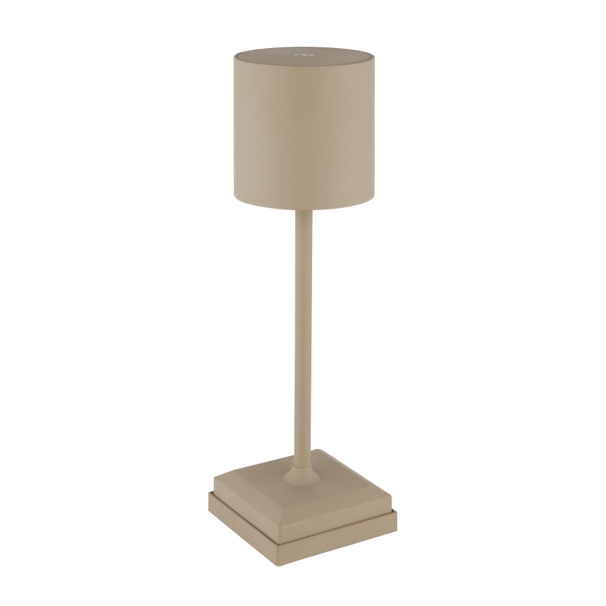 Globo - Lampada da tavolo ricaricabile dimmerabile a sfioramento LED 1,5W/5V, 2200 mAh, beige