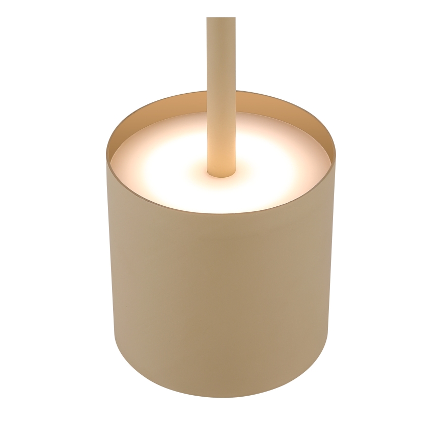 Globo - Lampada da tavolo ricaricabile dimmerabile a sfioramento LED 1,5W/5V, 2200 mAh, beige