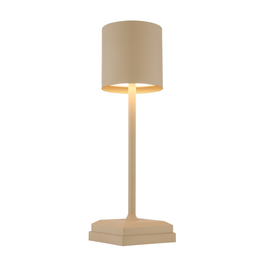 Globo - Lampada da tavolo ricaricabile dimmerabile a sfioramento LED 1,5W/5V, 2200 mAh, beige