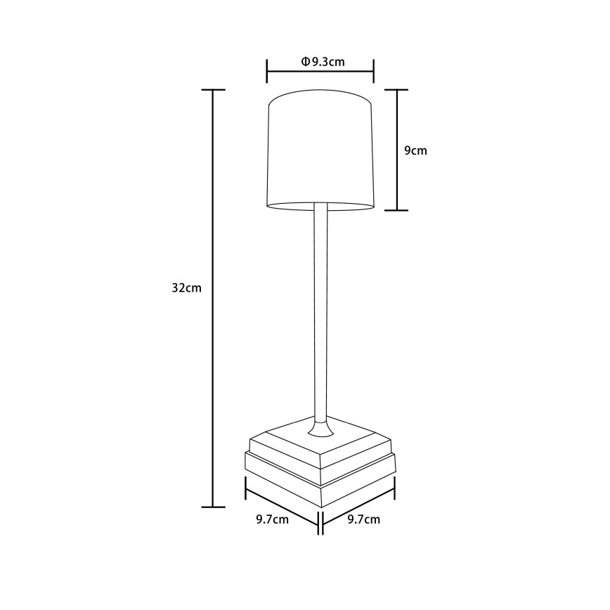 Globo - Lampada da tavolo ricaricabile dimmerabile a sfioramento LED 1,5W/5V, 2200 mAh, beige