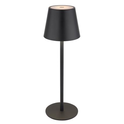 Globo - Lampada da tavolo ricaricabile per esterni 3 in 1 a LED, dimmerabile con controllo touch, 3W/5V, 3000/4000/5000K, IP54, 1800 mAh, nero