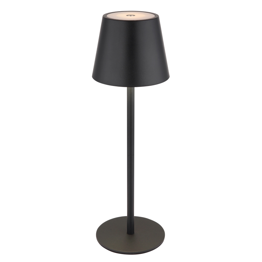 Globo - Lampada da tavolo ricaricabile per esterni 3 in 1 a LED, dimmerabile con controllo touch, 3W/5V, 3000/4000/5000K, IP54, 1800 mAh, nero