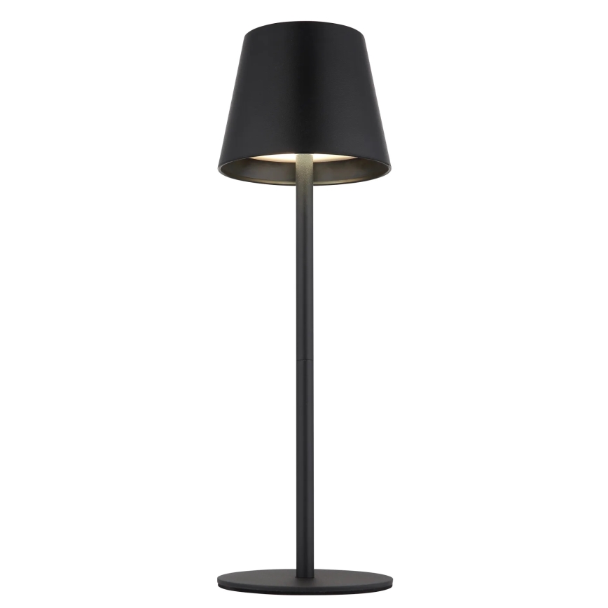 Globo - Lampada da tavolo ricaricabile per esterni 3 in 1 a LED, dimmerabile con controllo touch, 3W/5V, 3000/4000/5000K, IP54, 1800 mAh, nero