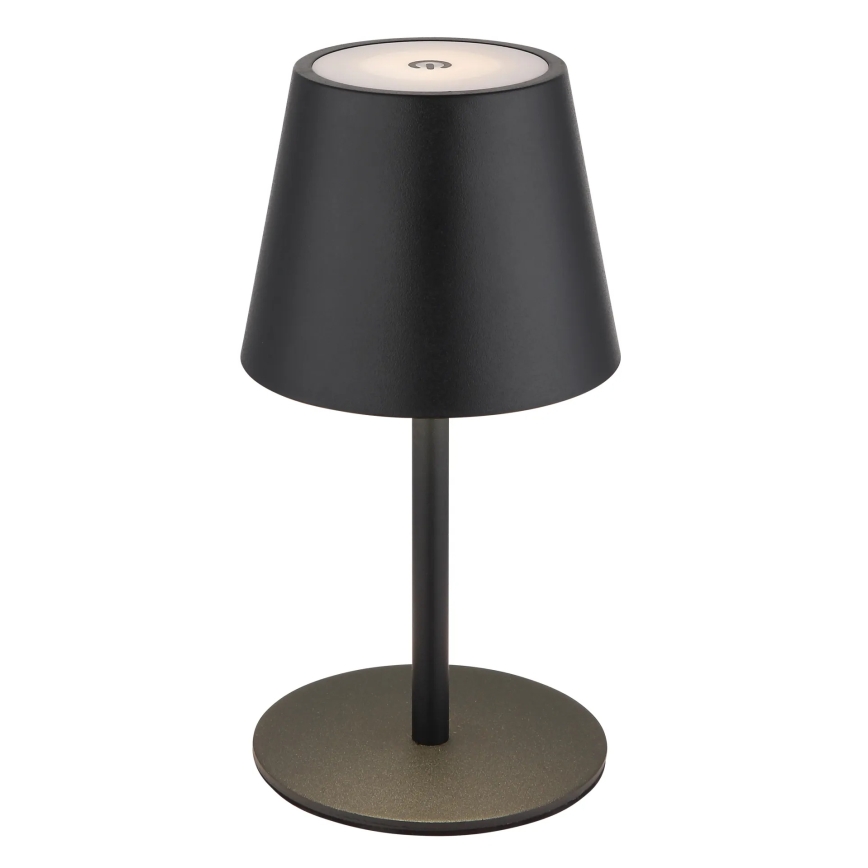 Globo - Lampada da tavolo ricaricabile per esterni 3 in 1 a LED, dimmerabile con controllo touch, 3W/5V, 3000/4000/5000K, IP54, 1800 mAh, nero