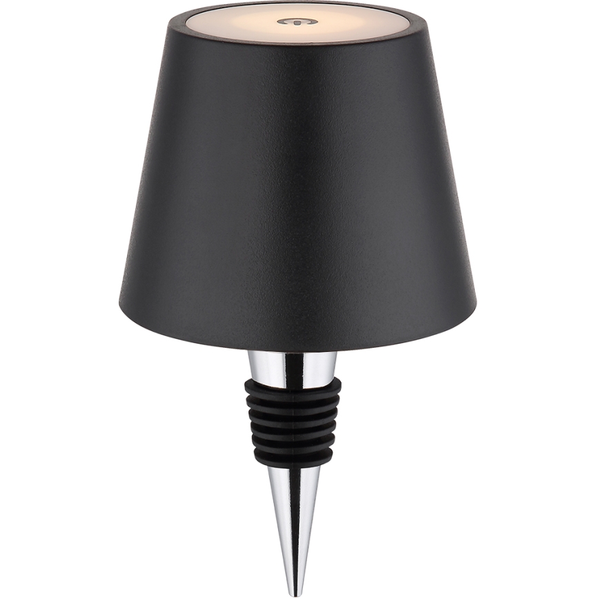 Globo - Lampada da tavolo ricaricabile per esterni 3 in 1 a LED, dimmerabile con controllo touch, 3W/5V, 3000/4000/5000K, IP54, 1800 mAh, nero