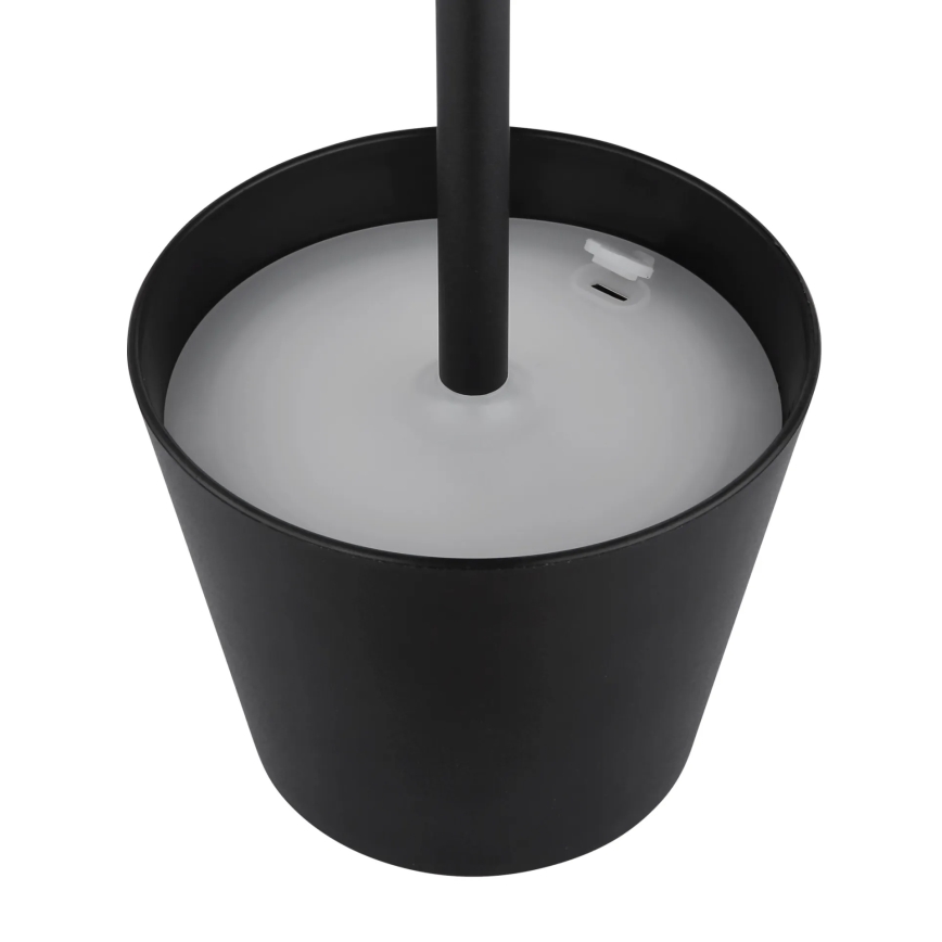 Globo - Lampada da tavolo ricaricabile per esterni 3 in 1 a LED, dimmerabile con controllo touch, 3W/5V, 3000/4000/5000K, IP54, 1800 mAh, nero