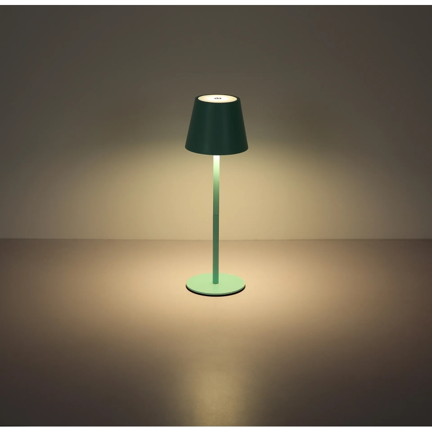Globo - Lampada da tavolo LED ricaricabile da esterno dimmerabile con touch 3 in 1 LED/3W/5V 3000/4000/5000K IP54 1800 mAh verde menta