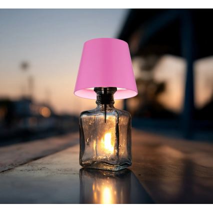 Globo - Lampada da tavolo ricaricabile da esterno dimmerabile a sfioramento 3 in 1 LED/3W/5V 3000/4000/5000K IP54 1800 mAh rosa