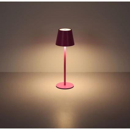 Globo - Lampada da tavolo ricaricabile da esterno dimmerabile a sfioramento 3 in 1 LED/3W/5V 3000/4000/5000K IP54 1800 mAh rosa