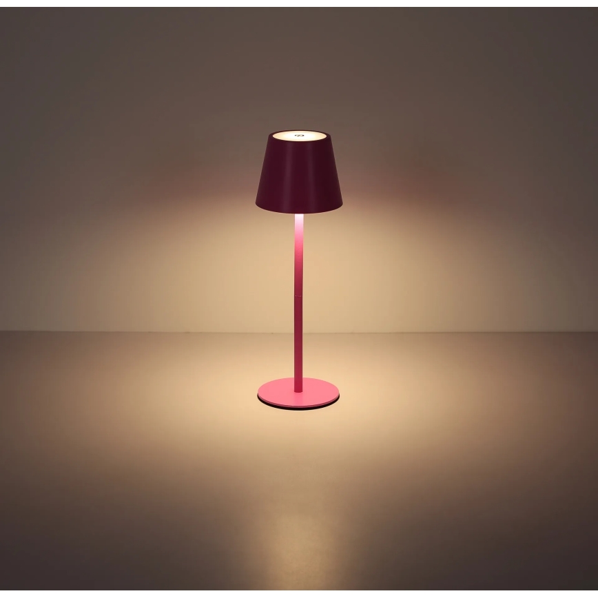 Globo - Lampada da tavolo ricaricabile da esterno dimmerabile a sfioramento 3 in 1 LED/3W/5V 3000/4000/5000K IP54 1800 mAh rosa