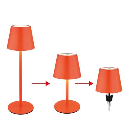 Globo - Lampada da tavolo ricaricabile LED dimmerabile a sfioramento per esterno 3-in-1 LED/3W/5V 3000/4000/5000K IP54 1800 mAh rossa
