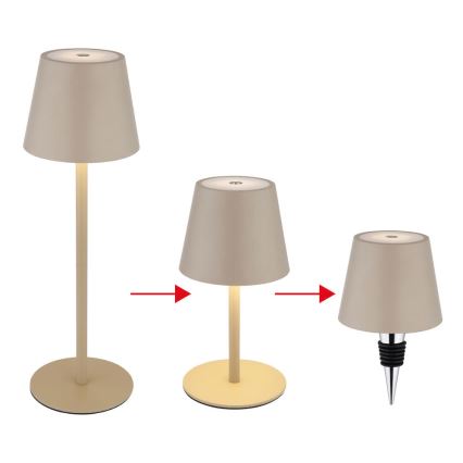 Globo - Lampada da tavolo LED ricaricabile a sfioramento e dimmerabile per esterni LED/3W/5V 3000/4000/5000K IP54 1800 mAh