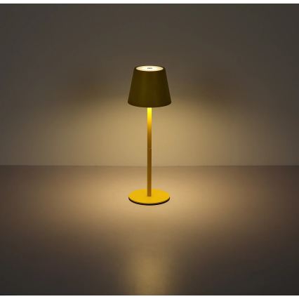 Globo - Lampada da tavolo ricaricabile per esterni dimmerabile a sfioramento 3 in 1 LED/3W/5V 3000/4000/5000K IP54 1800 mAh gialla