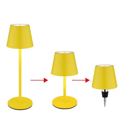 Globo - Lampada da tavolo ricaricabile per esterni dimmerabile a sfioramento 3 in 1 LED/3W/5V 3000/4000/5000K IP54 1800 mAh gialla
