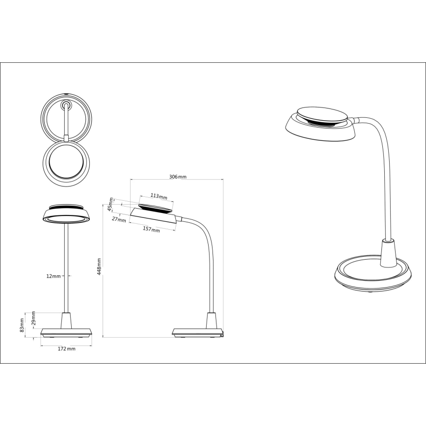 Globo - Lampada da tavolo LED dimmerabile a sfioramento LED/12W/230V 3000/4000/6500K bianca