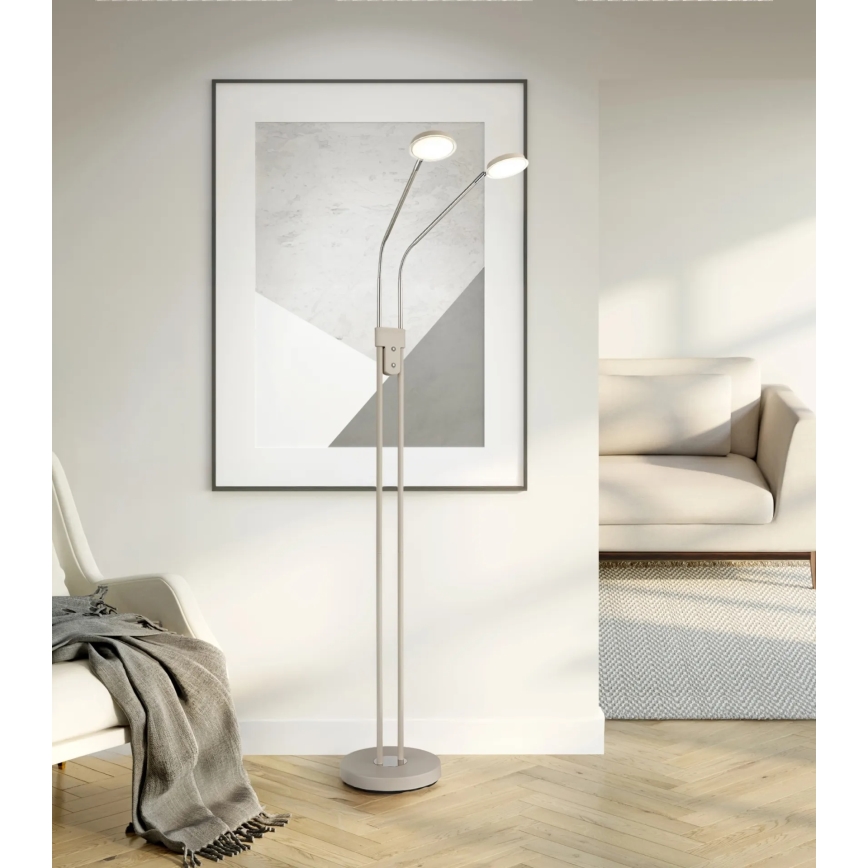 Globo - Lampada a piantana LED dimmerabile 2xLED/6,5W/230V 2700/3350/4000K beige