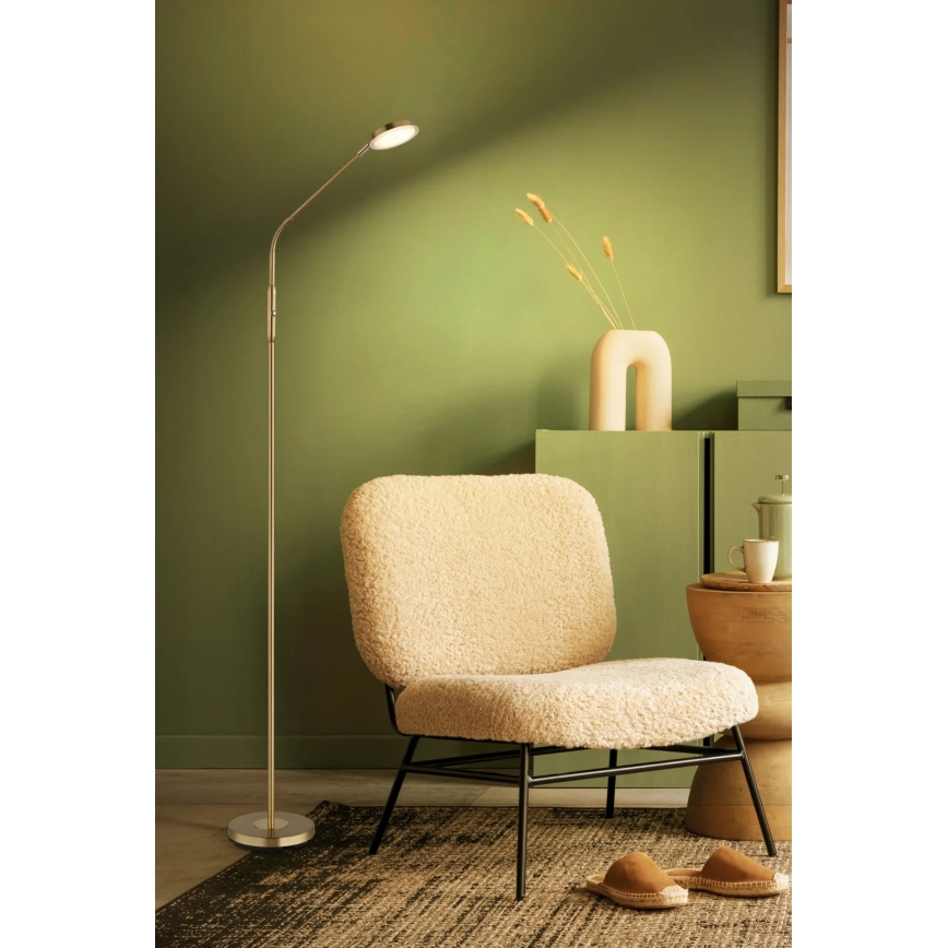 Globo - Lampada da terra dimmerabile a sfioramento LED/6,5W/230V 2700/3350/4000K ottone