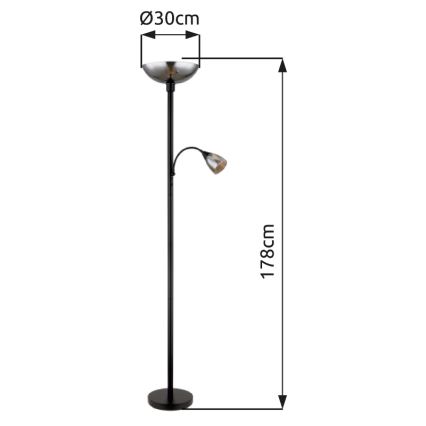 Globo - Lampada con piedistallo 1xE27/60W/230V + 1xE14/40W