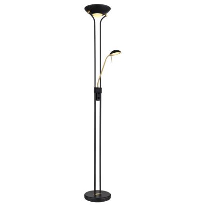 Globo - Lampada da terra dimmerabile LED/20W/230V + LED/5,5W 3000K nero/oro