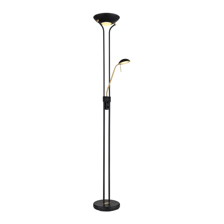 Globo - Lampada da terra dimmerabile LED/20W/230V + LED/5,5W 3000K nero/oro