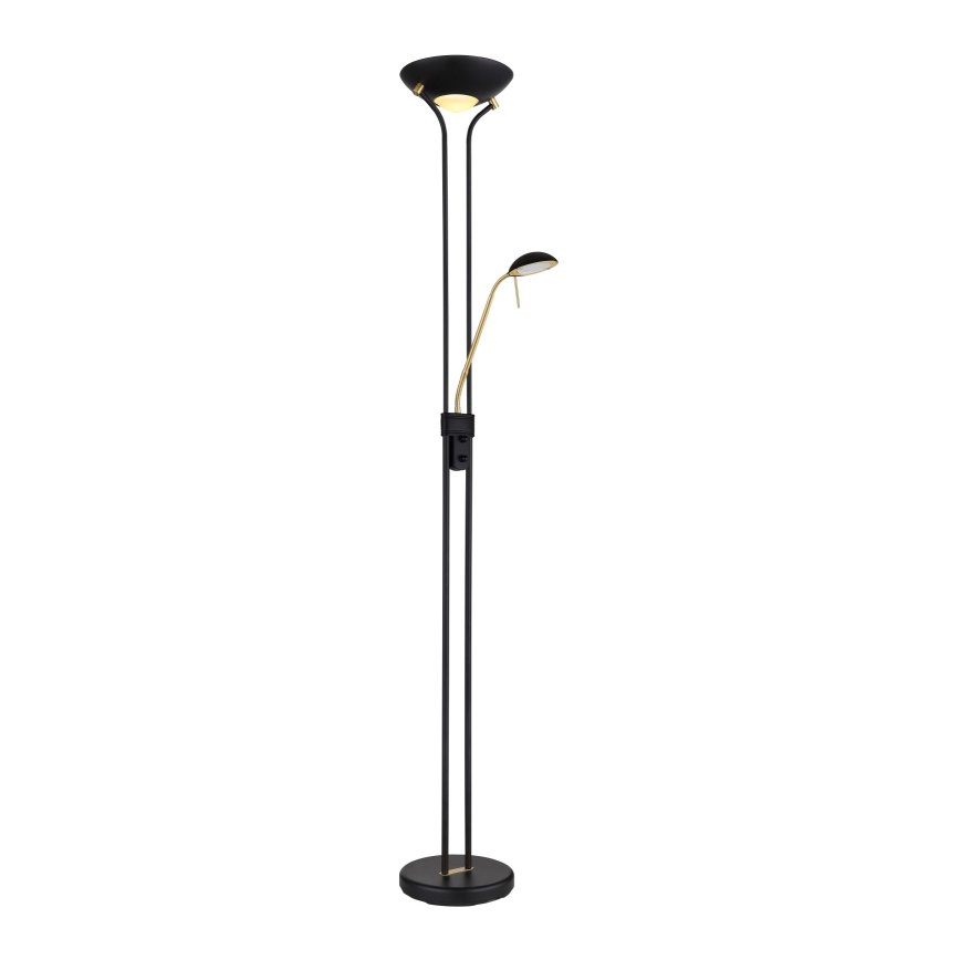 Globo - Lampada da terra dimmerabile LED/20W/230V + LED/5,5W 3000K nero/oro