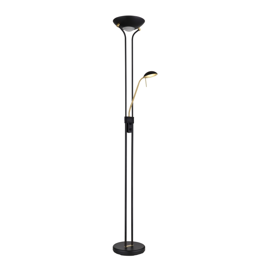 Globo - Lampada da terra dimmerabile LED/20W/230V + LED/5,5W 3000K nero/oro