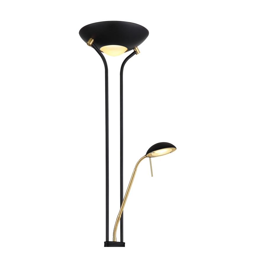 Globo - Lampada da terra dimmerabile LED/20W/230V + LED/5,5W 3000K nero/oro