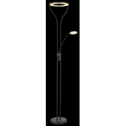 Globo - Lampada da terra LED dimmerabile LED/20W/230V + LED/4W 3000K nera