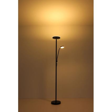 Globo - Lampada da terra dimmerabile LED/18,5W/230V + LED/4,5W 3000K nero